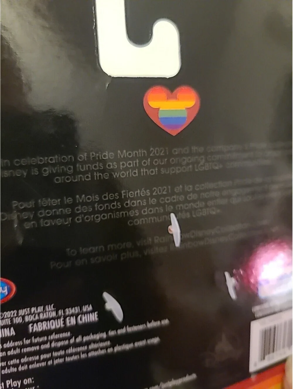 Disney Rainbow Collection Minnie Mouse Plush Keychain Clip-on Hanger LGBTQ